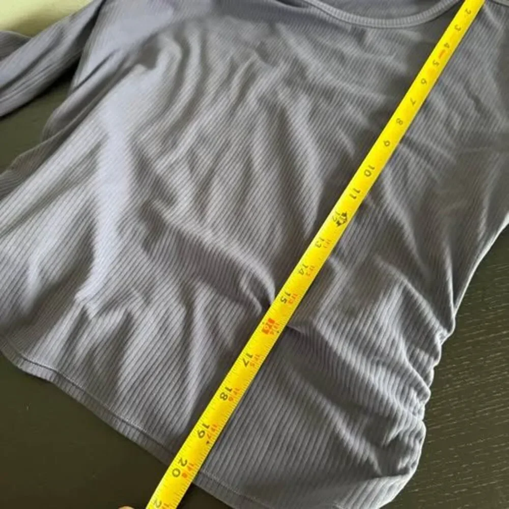 Lululemon Ribbed Open Back Twist Long Sleeve Crop Top Purple